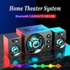 Multimedia LED Light Computer Speaker - 7 Light Modes, HIFI Stereo Sound Quality, 5.0 Bluetooth, USB Power Supply, Suitable for Home Office
