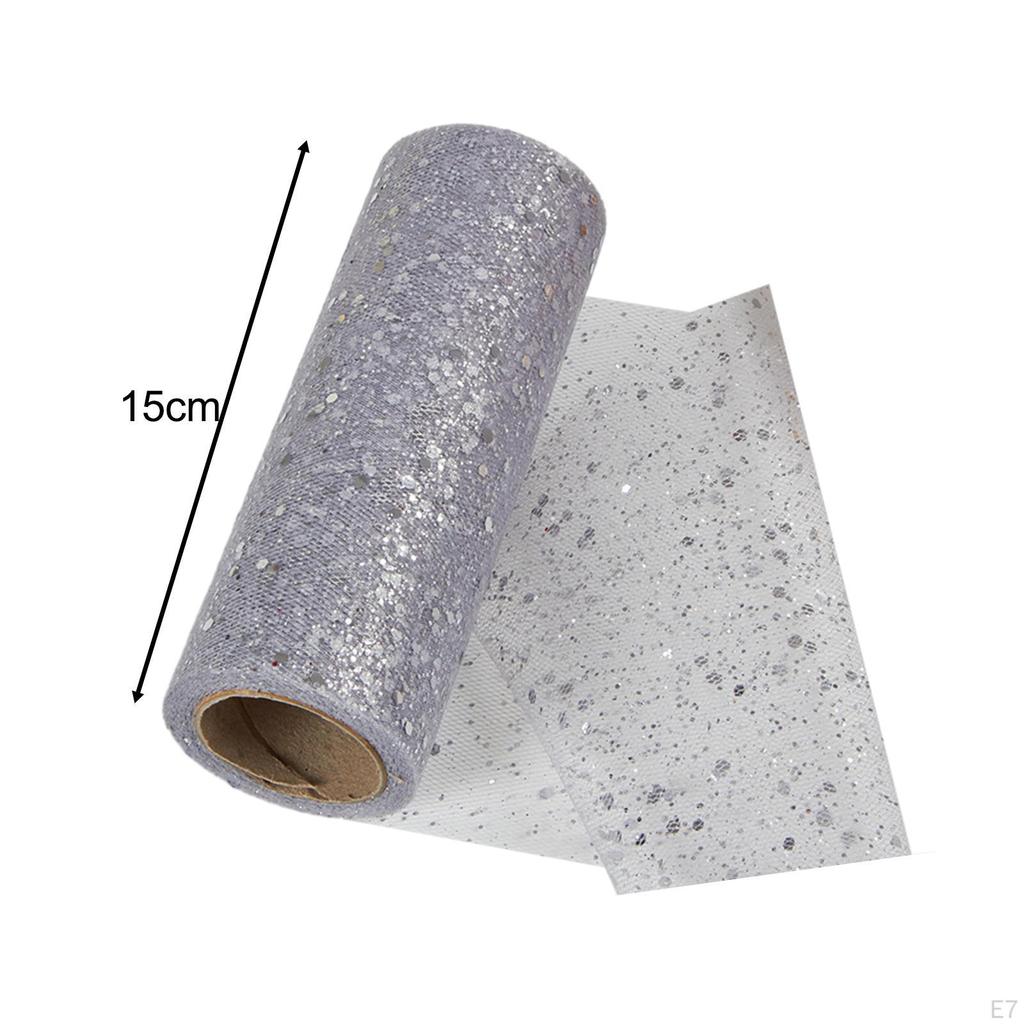 Блестящая тюлевая сетчатая лента 10 ярдов, новинка, легкая, с блестками для одежды