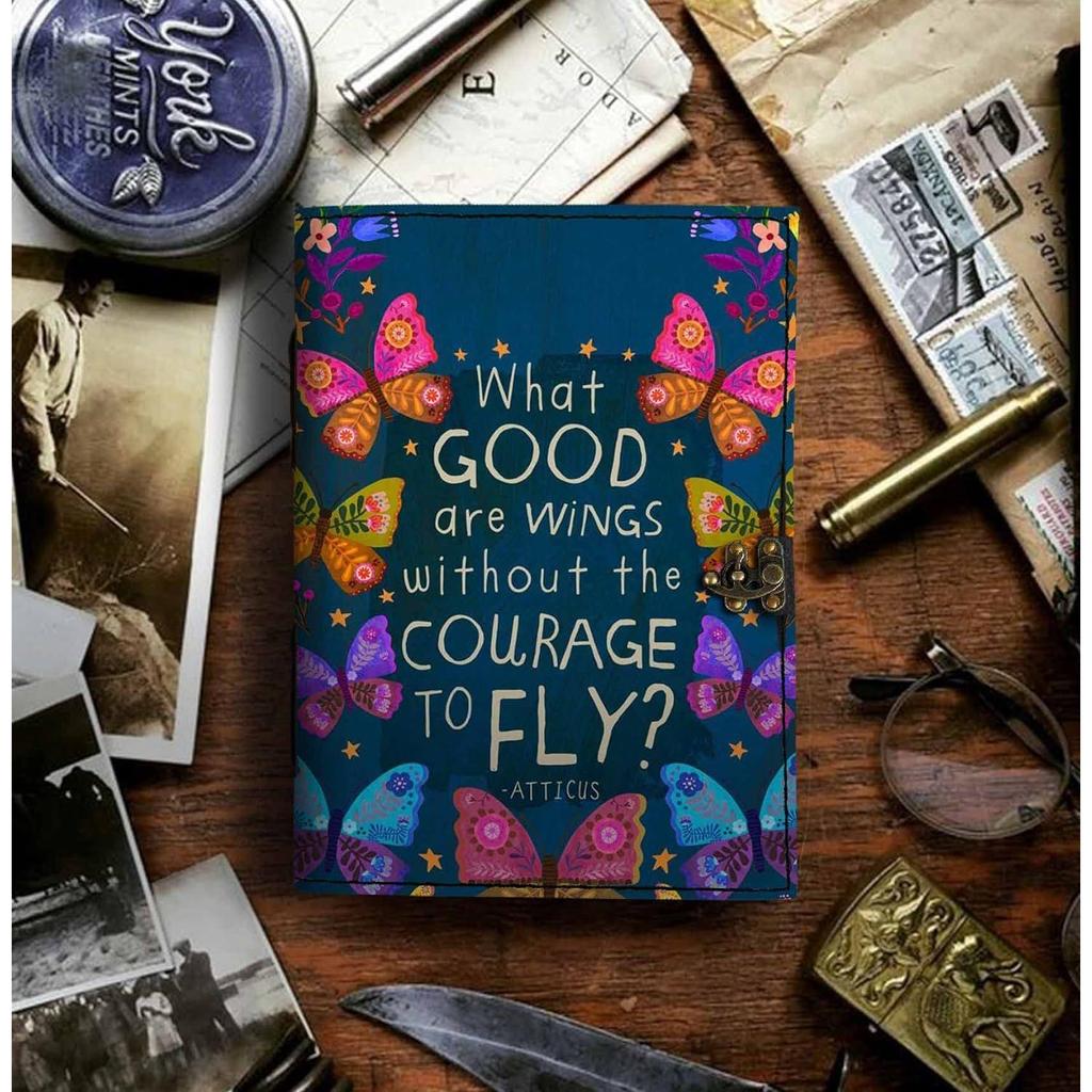 Leather Positive Quote Blank Pages Journal Diary for Personal & Office Use Planner Blank Diary (7 X 5 Inch)