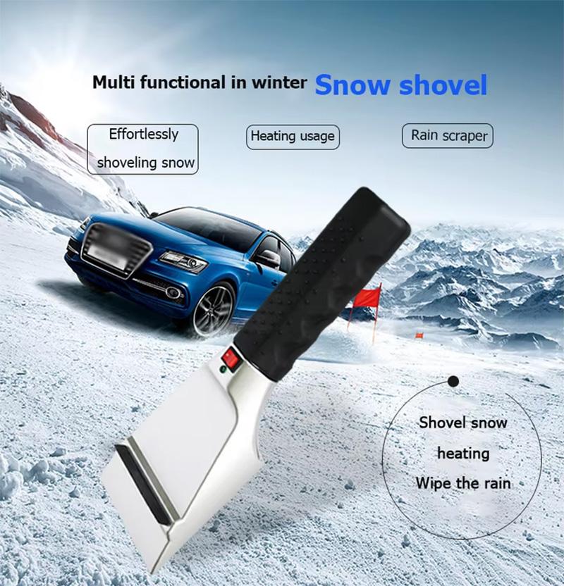 12V Winter Electric Heater Car Ice Scraper Windshield Glass Snow Shovel Removal Defrost Cleaning Tool Heat Snow Scraper