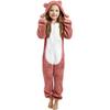 Children's Fashion Colour-Blocked Fleece-Lined Thickened -Eared Fleece Romper