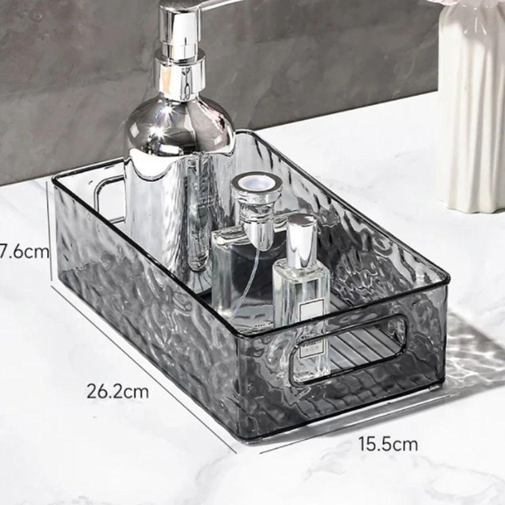 Настольная корзина для хранения большой вместимости, прозрачный контейнер для канцелярских принадлежностей и ювелирных изделий с текстурой «ледник», штабелируемый ящик для хранения косметики