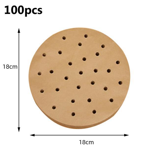 100 шт./пакет, вкладыши для пароварки, перфорированная бумага из древесной массы премиум-класса, антипригарный коврик для корзины для пропаривания, посуда для выпечки для кухни