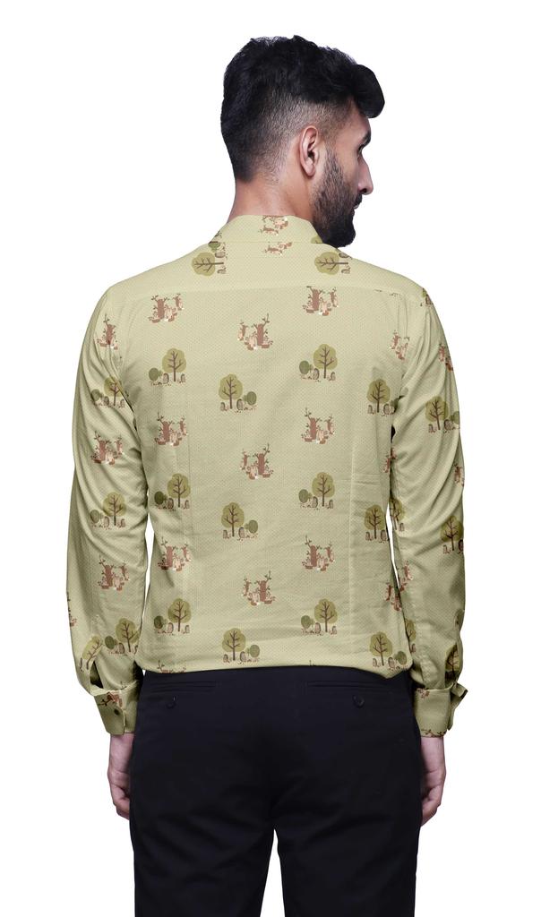 BestMan Mandarin Men CollarA  ShirtsA  Regular Fit Printed Mens Short Kurta