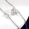 D Color 10x10mm 4CT Heart-shaped Moissanite Necklace Pendant For Women GRA Certified S925 Silver D VVS1 Diamond Neck Chain Jewelry