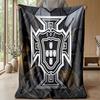 Portugal Football Printed Flannel Blanket Skin Friendly Warm Decorative Throw for Indoor Couch Bed Daily Use