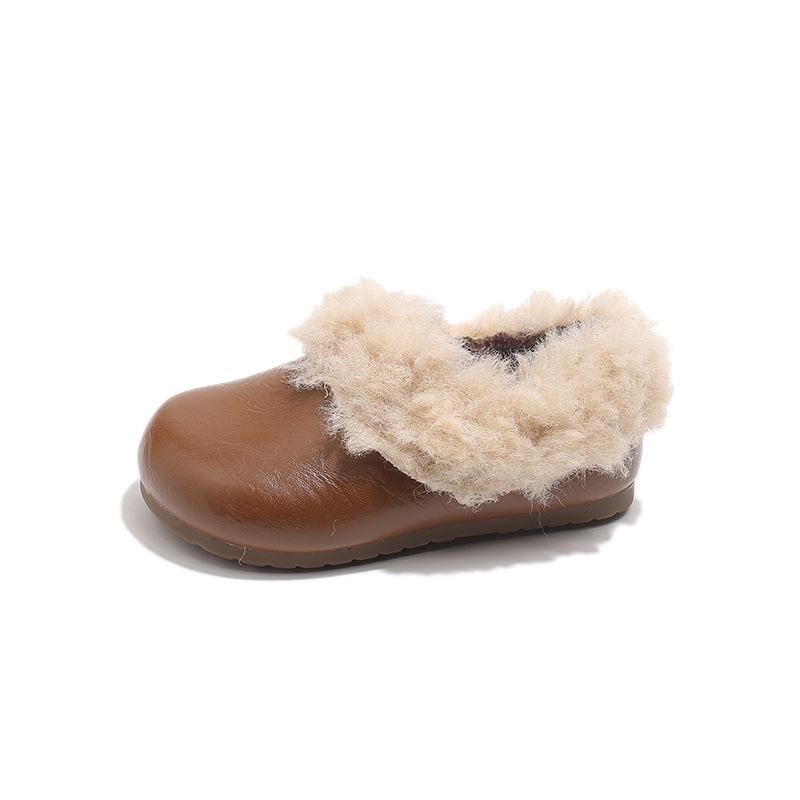 Зимние плюшевые туфли в стиле Birkenstock для девочек: Теплые хлопковые тапочки на толстой подошве с бархатом