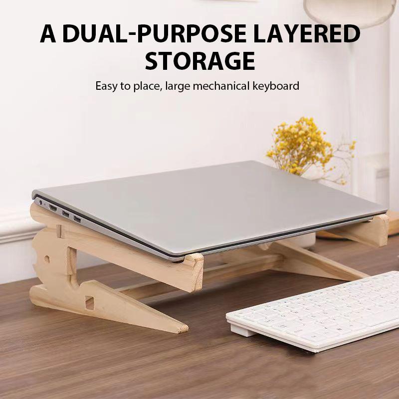 Solid Wood Laptop Stand Removable Vertical Bracket Cooling Base For Macbook Air Pro Accessories Convenient
