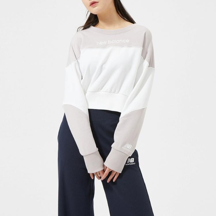 (WMNS) New Balance Athletics Sweatshirt Asia Sizing 'Wonder Mauve White' Women's AWT11503-WM