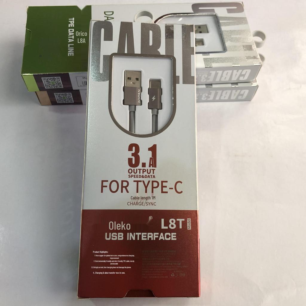 Orico L8A Eco-friendly TPE High Elastic 3.1A Fast Charging Cable for Apple, Android, LeTV