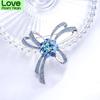 Blue Rhinestone Bowknot Beautiful Brooch Vintage Women 'S Brooches Pins Corsage Pins Gift Femme