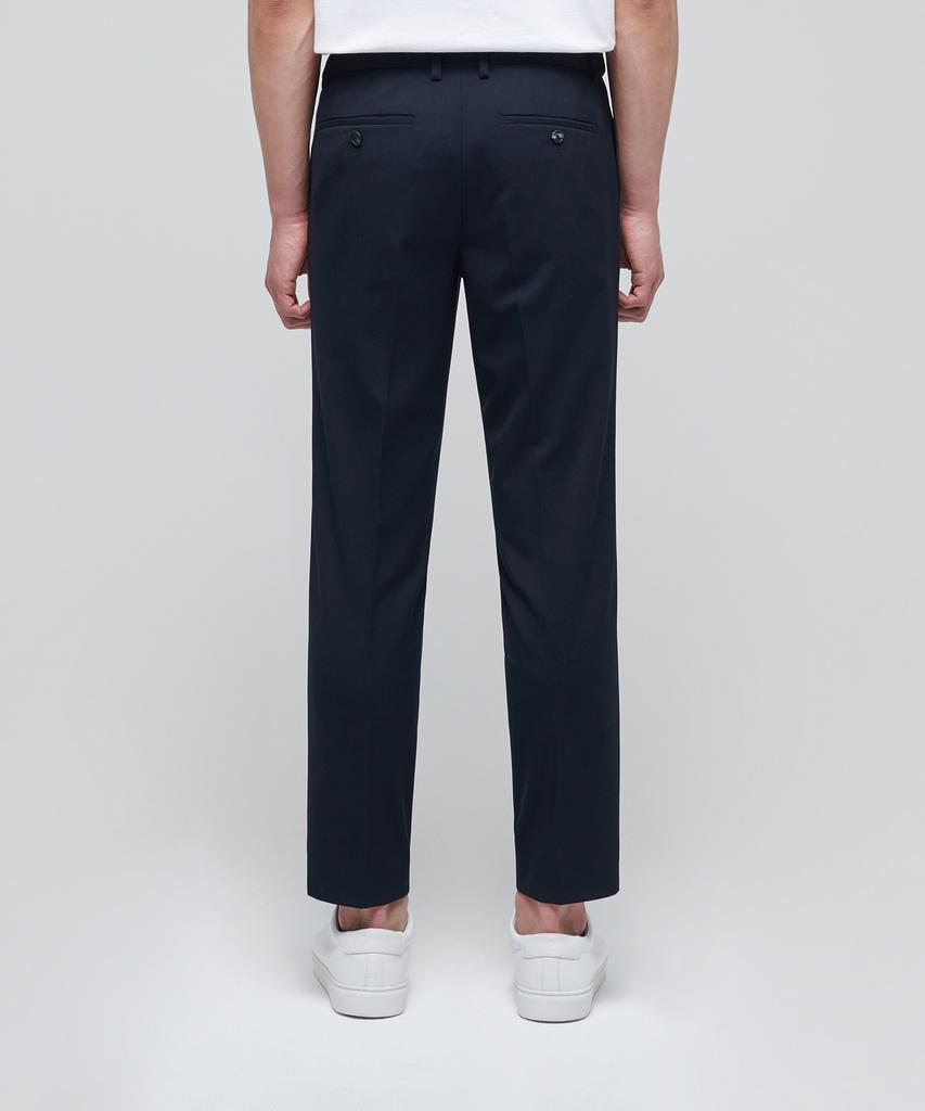 MUSINSA STANDARD Lightweight Skinny Hidden Elastic Waist Crop Slacks [Navy]