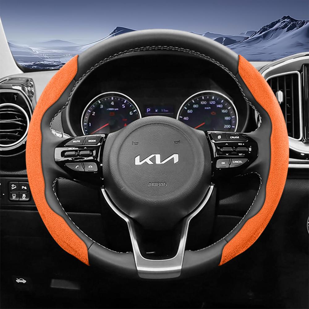 AABFR1 Подходит для Kia Sporty Чехол на руль из замши с раздельной защелкой для Sportage Seltos Sorento Niro Sonet Picanto Morning K3 Forte