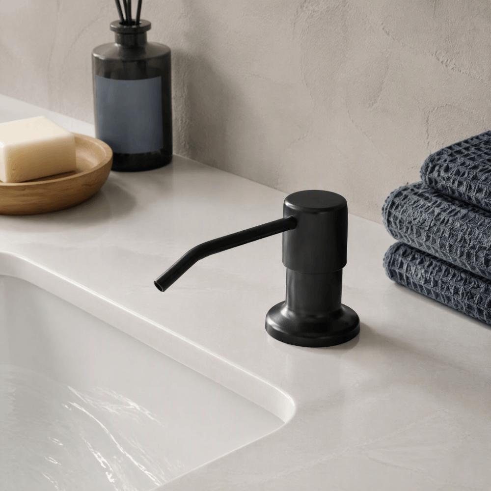 Matte Black Sink Soap Dispenser Stainless Steel Built In Soap Dispenser  Countertop Use