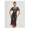 1920S Retro Ball Embroidered Tassel Dress Party Large Size Sequined Beaded Mesh Dress