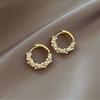 2024 New French Elegant Gold Color Imitation Zircon Earrings for Korean Fashion Zircon Party Women's Sweet Accessories