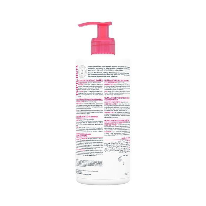 Lait hydratant - Topicrem - Les Essentiels - 500ml - 24h d'hydratation - Peaux sèches et déshydratées