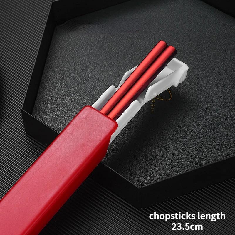 304 Stainless Steel Chopstick Lunch Tableware Travel Portable Chopsticks With Storage Box Holder Dinnerware Kitchen Accessories