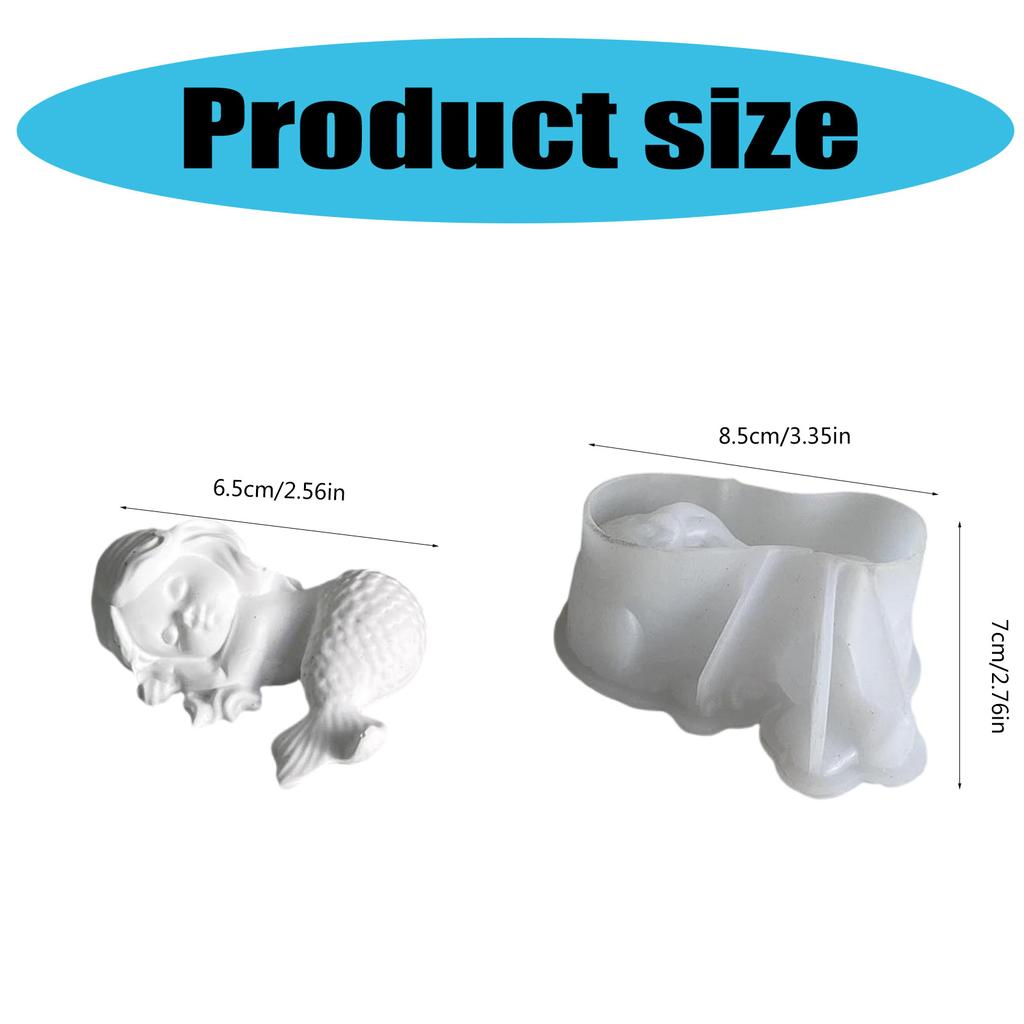 Милые 3D русалки прочная силиконовая форма домашний аксессуар для создания фигурок из гипсовой смолы украшения для повседневного использования