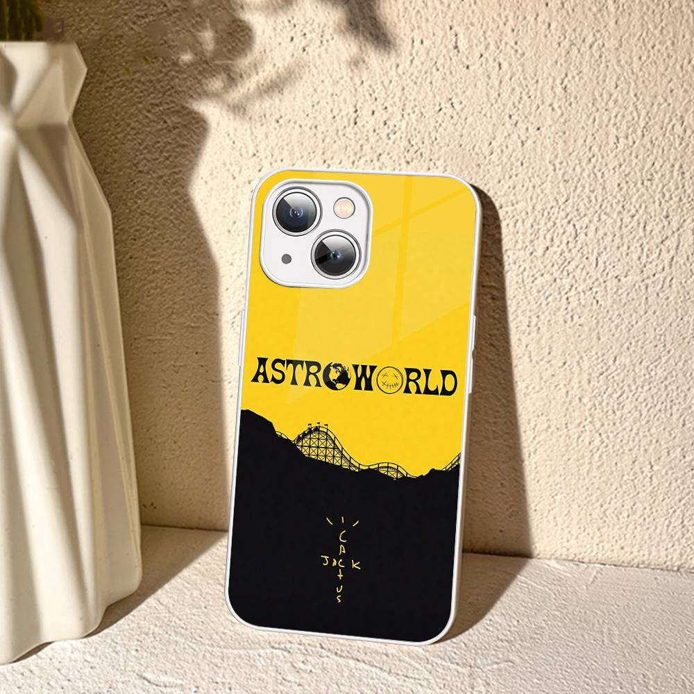 T-Travis S-ScottS Astroworld Tempered Glass For Iphone 14 13 12 11 Pro Mini XS MAX 14Plus X XS XR Cover