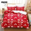Red Christmas Bedding Set, 3Pcs Duvet Cover Set, Soft Comfortable Breathable Duvet Cover, For Bedroom Guest Room Decor