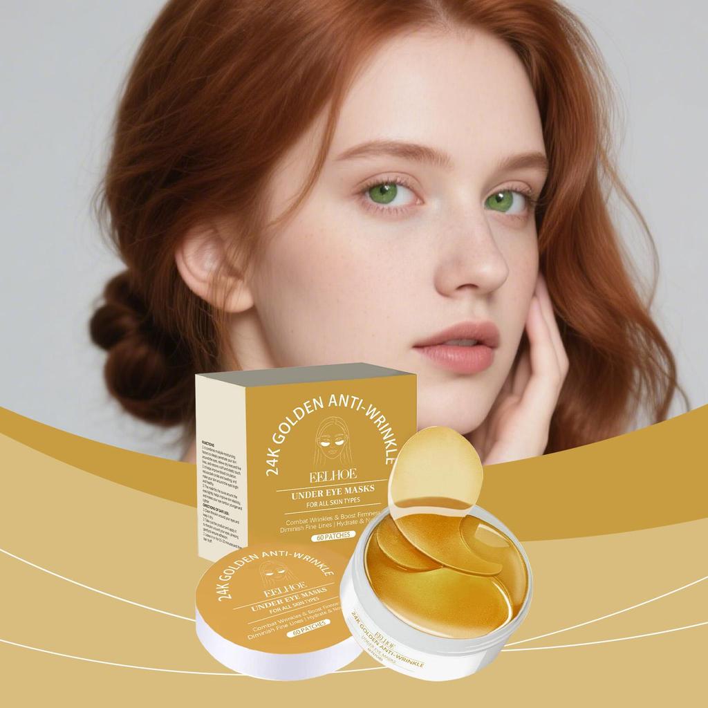 Eelhoe Golden Eye Moisturizing Mask Removing Darkening Relieve Dry Fatigue Fade Fine Lines Soothing Red Puffiness Eye Care Masks