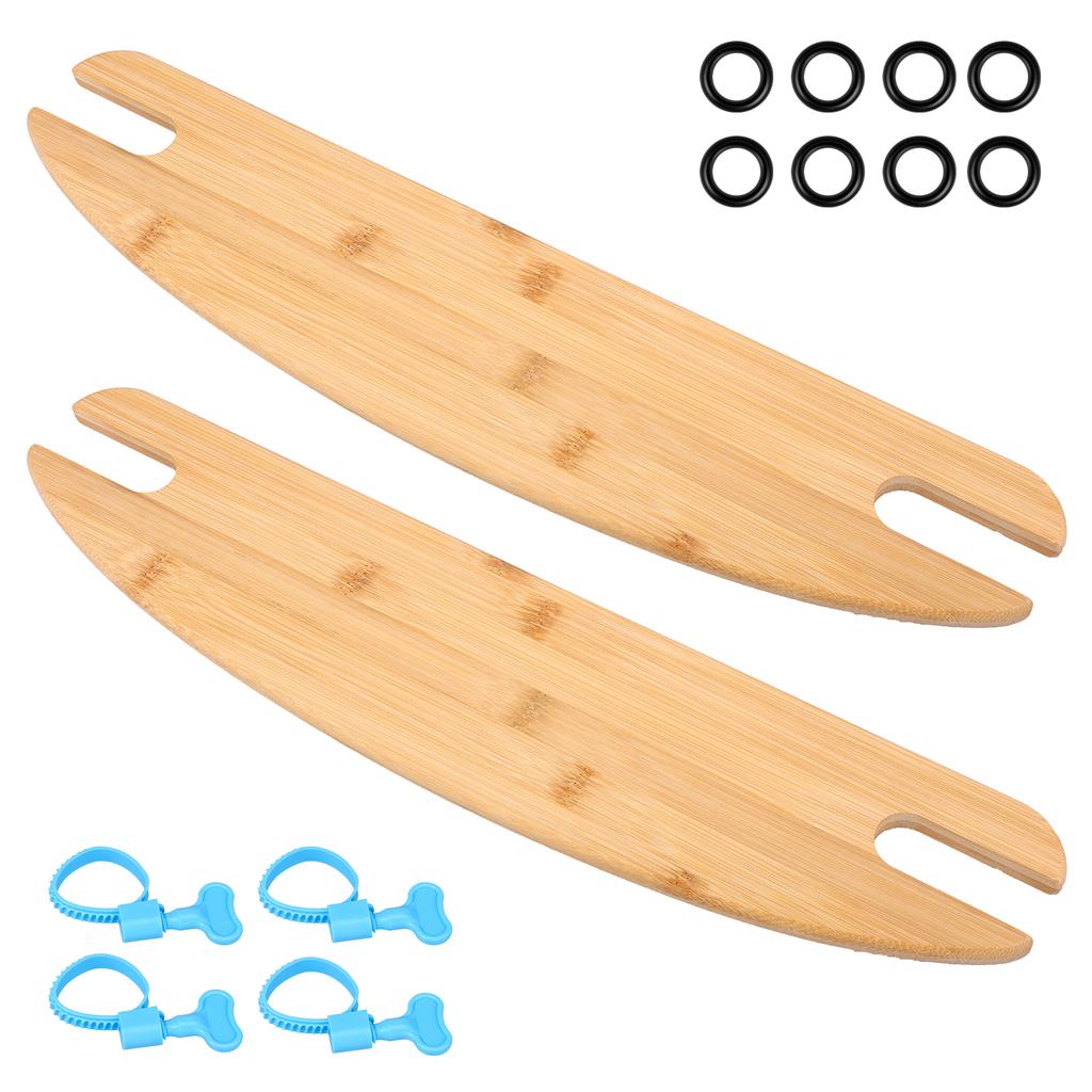 2Pcs Bamboo High Chair Foot Rest Height Adjustable High Chair Footrest with 2 Rubber Rings and Fixing Rings for High Chair