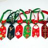 Christmas Elements Pet Puppy Dog Ties with Adjustable Collar X-mas Charms Ties for Small Pet Cats Small Dog Puppy Random Style