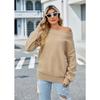 Autumn and Winter Women's Sweater One Shoulder Solid Color Knitwear Loose Large Size Sweater