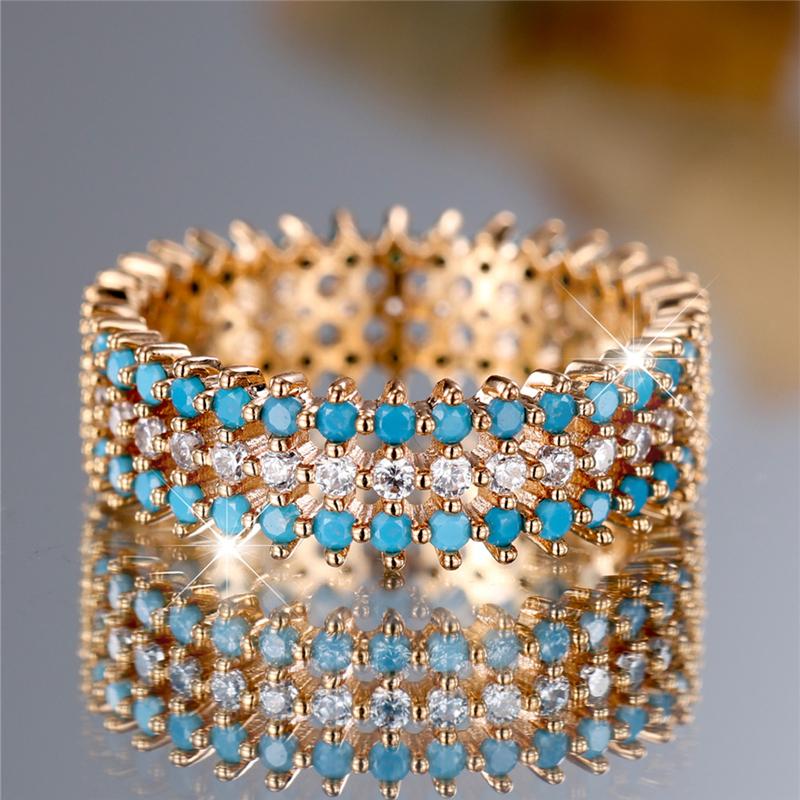 Vintage White Black Zircon Finger Ring for Women Luxury Hollow Geometric Line Wedding Ring Engagement Jewelry