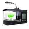 Fish Tank Mini Aquarium Beta Self Cleaning With LED Light LCD Display Screen And Clock Fish Tank For Office Home Decoration