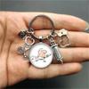1Pc Nurse Medical Syringe Keychain Glass Key Ring Pendant Stethoscope Pattern Keychain Gift