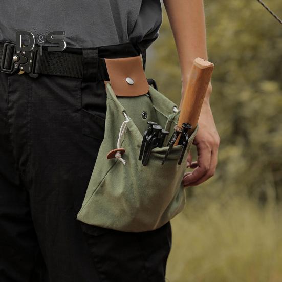 Сумка для сбора продовольствия на открытом воздухе, пояс из искусственной кожи, водонепроницаемая вощеная парусиновая сумка для сбора продовольствия, походная сумка для кемпинга, походов, подвесной органайзер для сбора фруктов