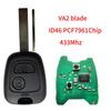 JINGXIN Remote Car Key 433MHz For Peugeot 107 207 307 407 For Citroen C1 C2 C3 Saxo Xsara Picasso ID46 PCF7961 Chip No Logo Key