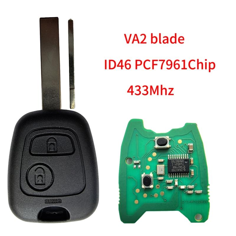 JINGXIN Remote Car Key 433MHz For Peugeot 107 207 307 407 For Citroen C1 C2 C3 Saxo Xsara Picasso ID46 PCF7961 Chip No Logo Key