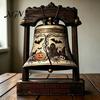 Halloween Theme Gifts Vintage Wooden Bell Decor, Rustic Farmhouse Shelf Sitter with Showcase Ornaments Metal Wood Stand, Tabletop Centerpiece