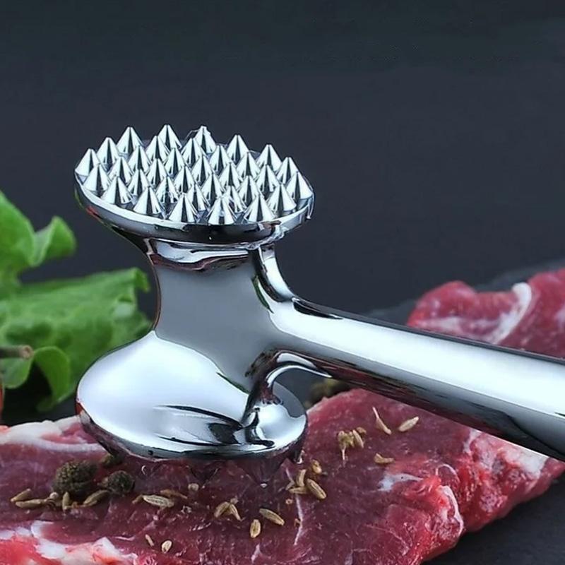 Solid Stainless Steel Meat Tenderizer Mallet Heavy Duty Kitchen Tool for Tenderizing Steak Pork Chicken Meat 4