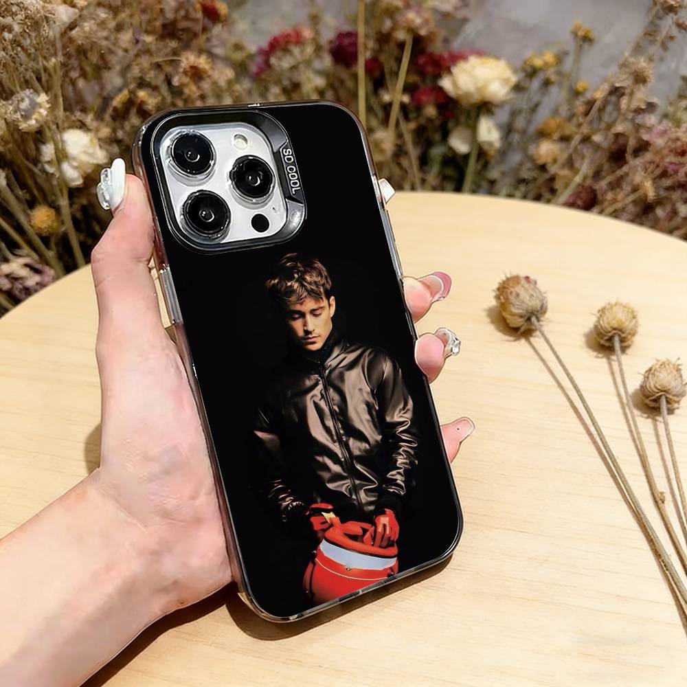 Спортивный чехол Charles Leclerc для iPhone 17,16,15,14,13,12,11 Plus,Pro Max,XS,Цветной, Серебряное покрытие внутренней стороны
