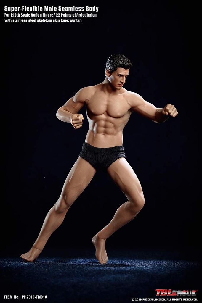 OBEST TBLeague Scale Male Muscular Action Figure with Seamless Body and Head 1/12 (PH2019-TM01A)