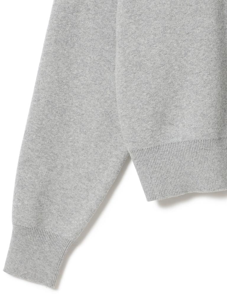 В:MING LIFE STORE от BEAMS Женский кардиган с длинным рукавом, вязаный, двусторонний, типа свитшота, ТОПОВО-СЕРЫЙ, Свободный размер