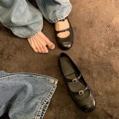 Версия из овчины~ Ретро французские кожаные балетки Xiaoxiangfeng, универсальные женские туфли-лодочки Мэри Джейн с мелким вырезом, ladyshoes