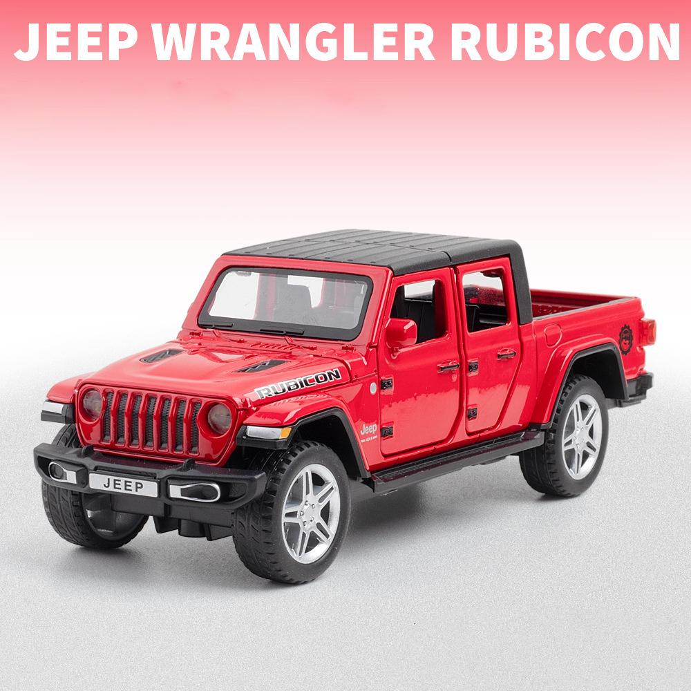 Масштаб 1:32 Jeep Wrangler Gladiator Пикап, модель автомобиля из сплава, отлитая под давлением металлическая игрушка, внедорожники со звуком и светом, коллекция, подарок для детей