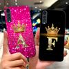 Для LG Velvet 4G 5G UW Задняя крышка Для LG Velvet 5G UW Чехол Модный Роскошный Буквы A-Z Корона 2D Расписной Мягкий Черный Чехол для Телефона