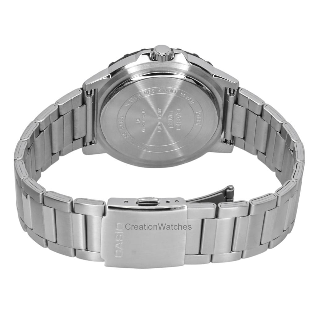 Casio Стандартные аналоговые часы из нержавеющей стали с серебристым циферблатом, кварцевые MTD-125D-7AV 100M, мужские
