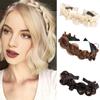 Synthetic Braid Wig Headband Twist Braid Hair Extension Hoop Hair Non-Slip Headband For Women Hairpiece Accessories Daily Wear