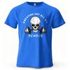 Funnygym Tshirt Sweating Out All My Demons Skull Barbell Graphicprint Unisex Unisex Workout Fitness Cotton T Shirt Casual Streetwear
