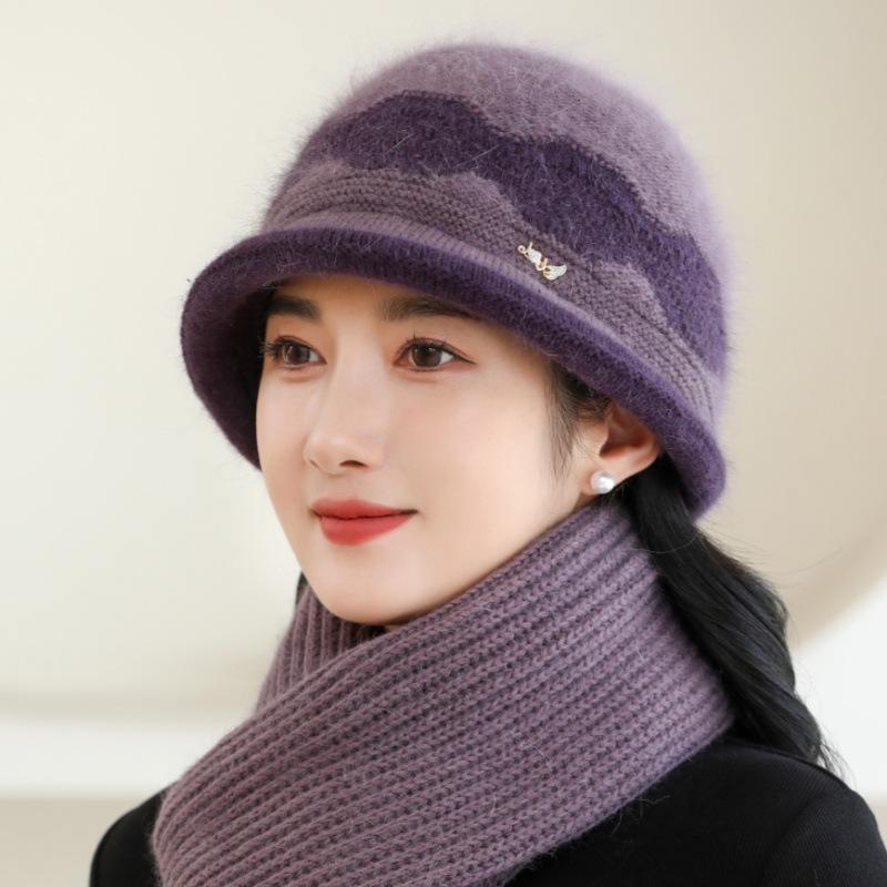 Elegant Winter Beanie for Women , Perfect for Middle-Aged & Elderly, Stretch Fit, Hand Washable,Warm Knit Winter Hat for Women