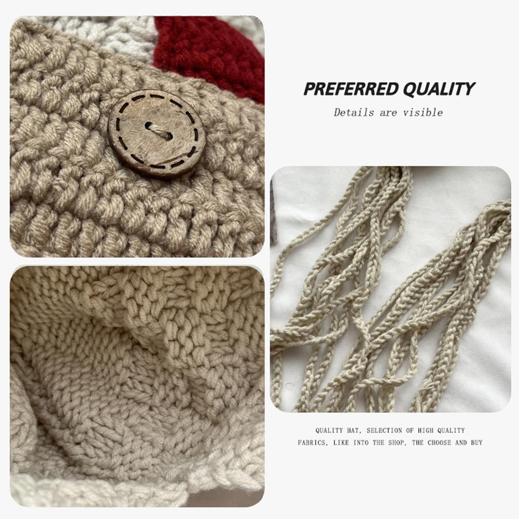 Женская зимняя перуанская шапка-бини с закрывающими уши, с ушными клапанами, на шерпе, для лыж, снега, вязаная, милая, с кисточками