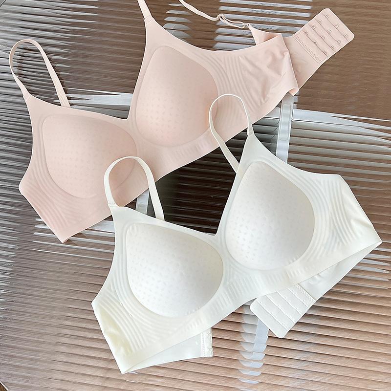 #Gold #summer new model, sexy smooth surface, no steel ring, no imprint, gather bras, close sub-breasts and thin underwear