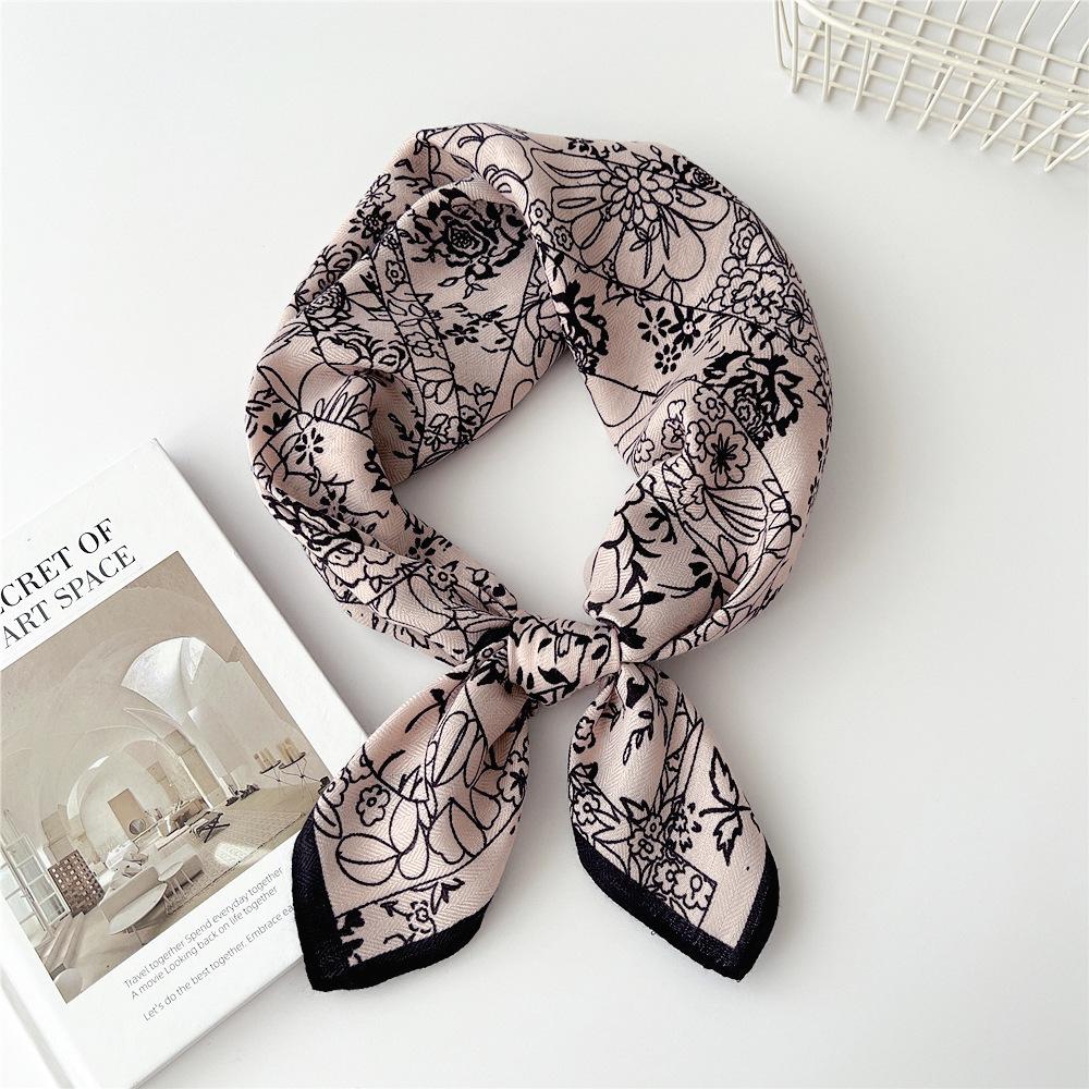 65 Fashion Style Cotton And Hemp Small Square Scarf For Women'S Professional Decoration Scarf Dual Use Shawl Outer Wear Spring And Autumn Scarf